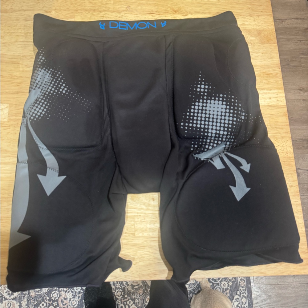 Black and Gray Crash Pad Shorts
